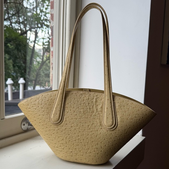 MANGO Yellow Ostrich Mini Bucket Tote - Picture 2 of 6
